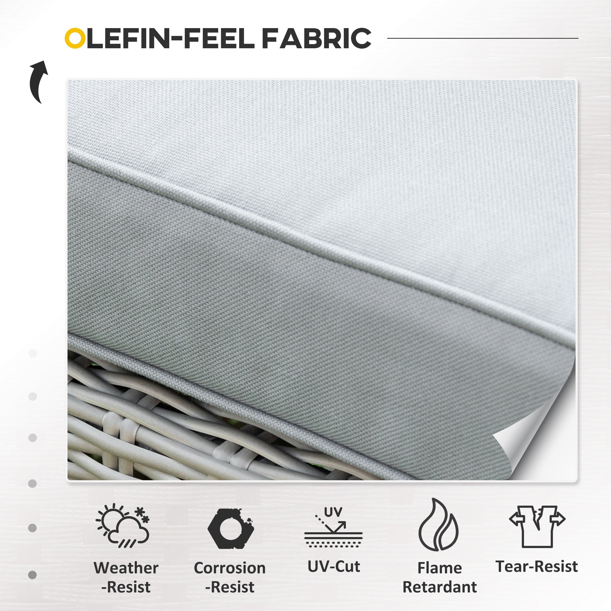 Kozy 5 Pieces Outdoor PE Rattan Garden Furniture with Cushions, Patio Lounge Adjustable Backrest Chairs, Footstools and Cooler Bar Coffee Table & Cover, Grey