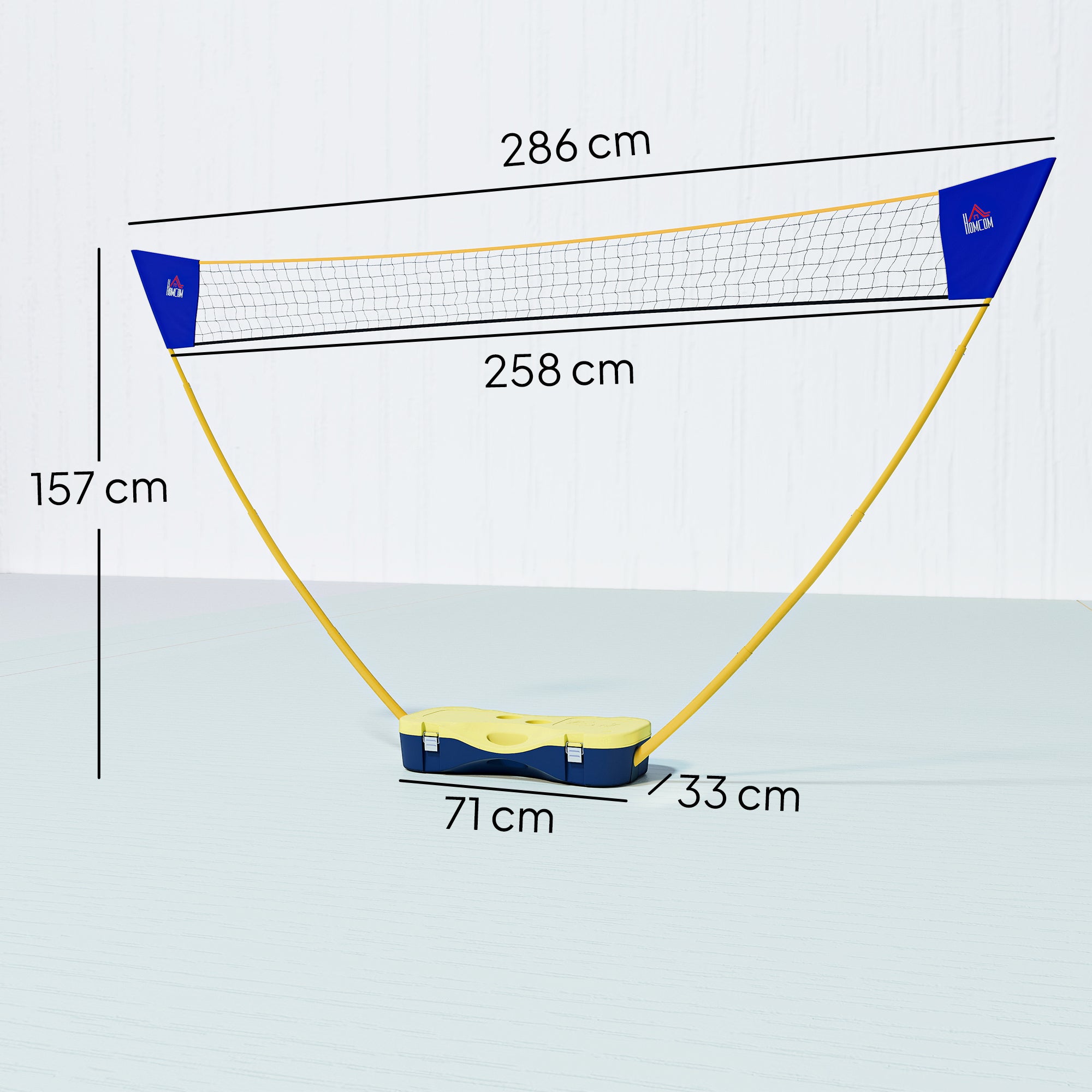 Kozy 2.8m Portable Folding Badminton Net Set with 4 Badminton Rackets and 2 Nylon Shuttlecocks, for Adults Kids Indoor Outdoor Exercise Training