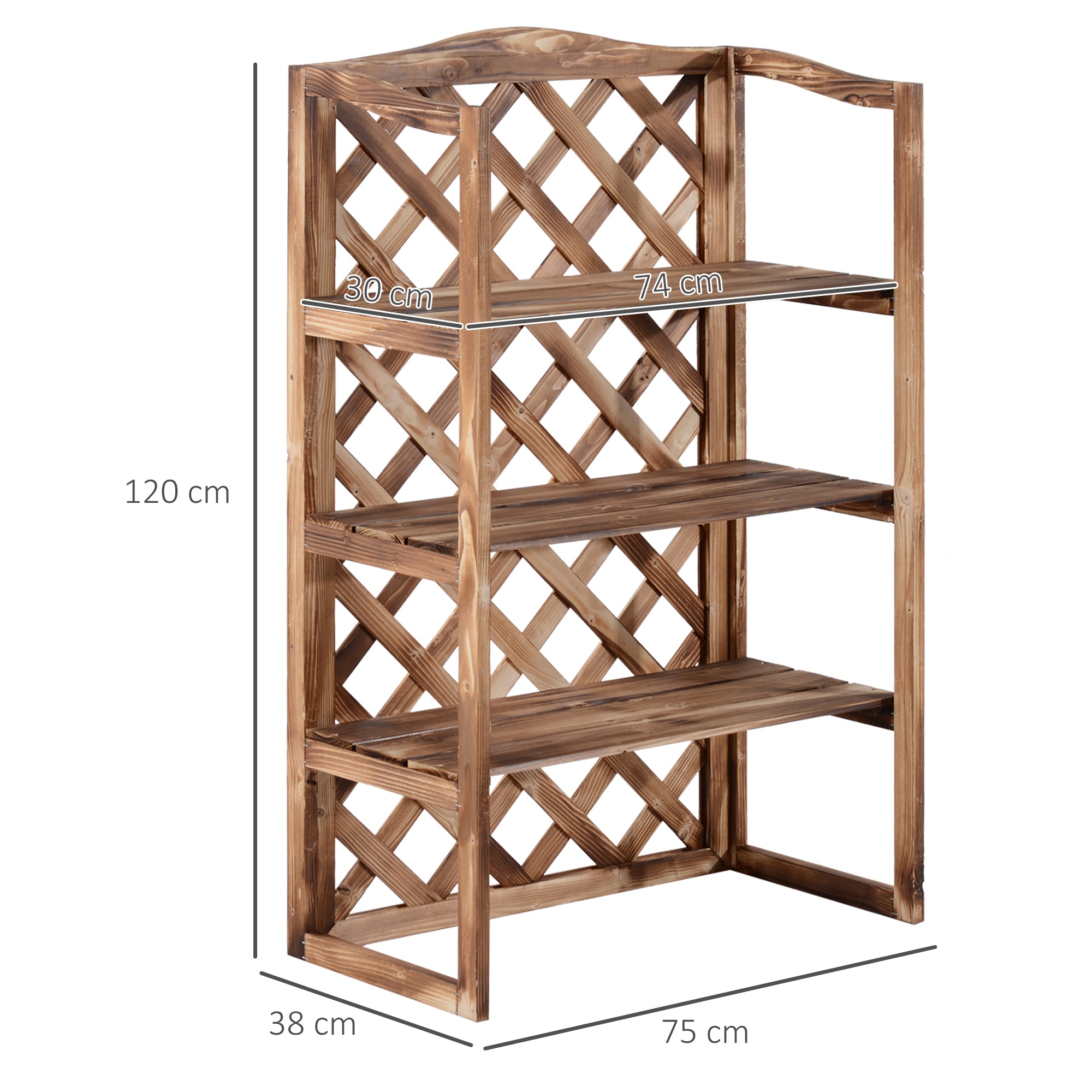 Outsunny Wooden Plant Stand, 3