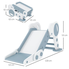 AIYAPLAY Foldable Kids Slide Indoor, Freestanding Baby Slide for 1.5-3 Years Old, Grey