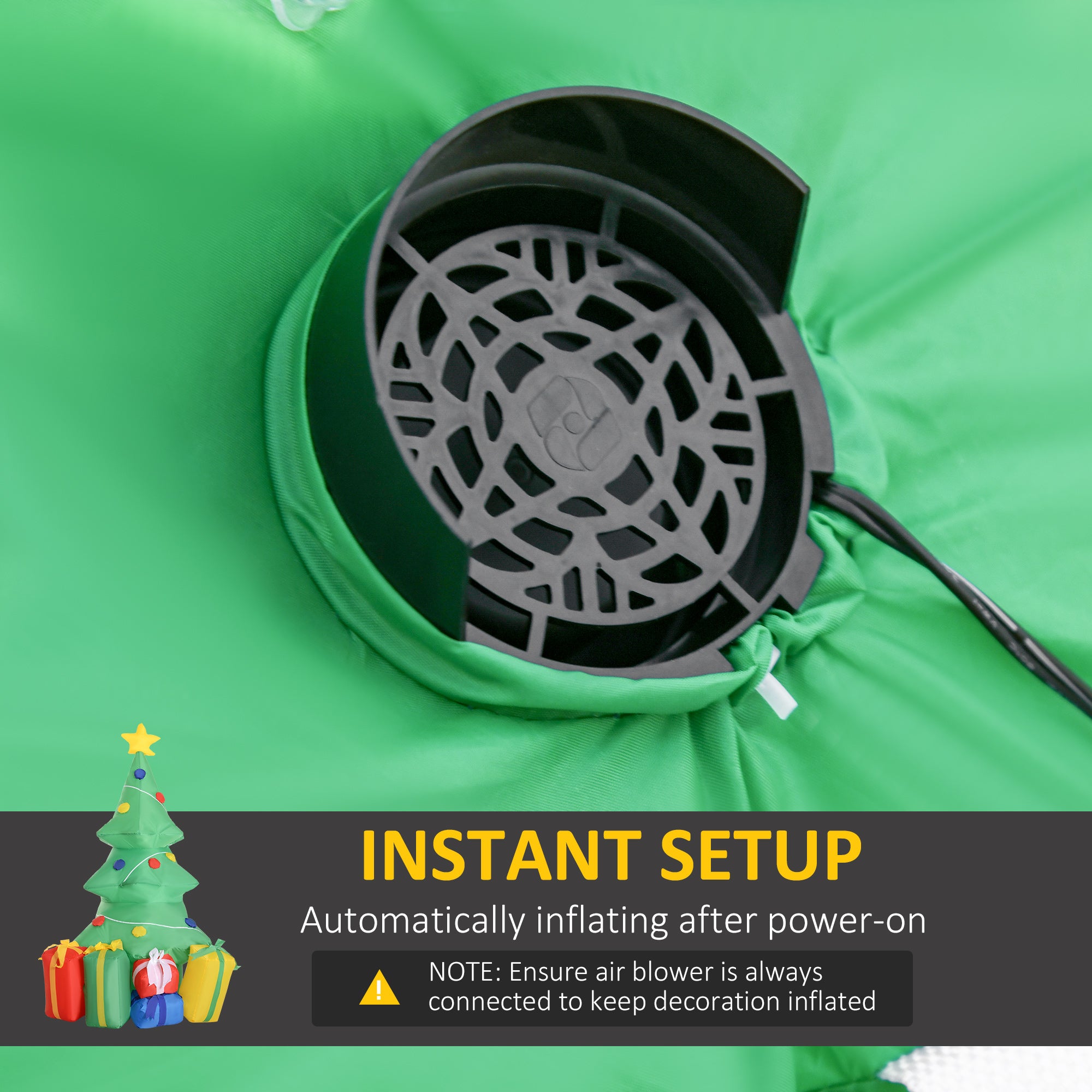 Kozy 5ft Inflatable Christmas Tree Xmas Air Blown Holiday Decoration LED Lawn Yard Outdoor Ornaments