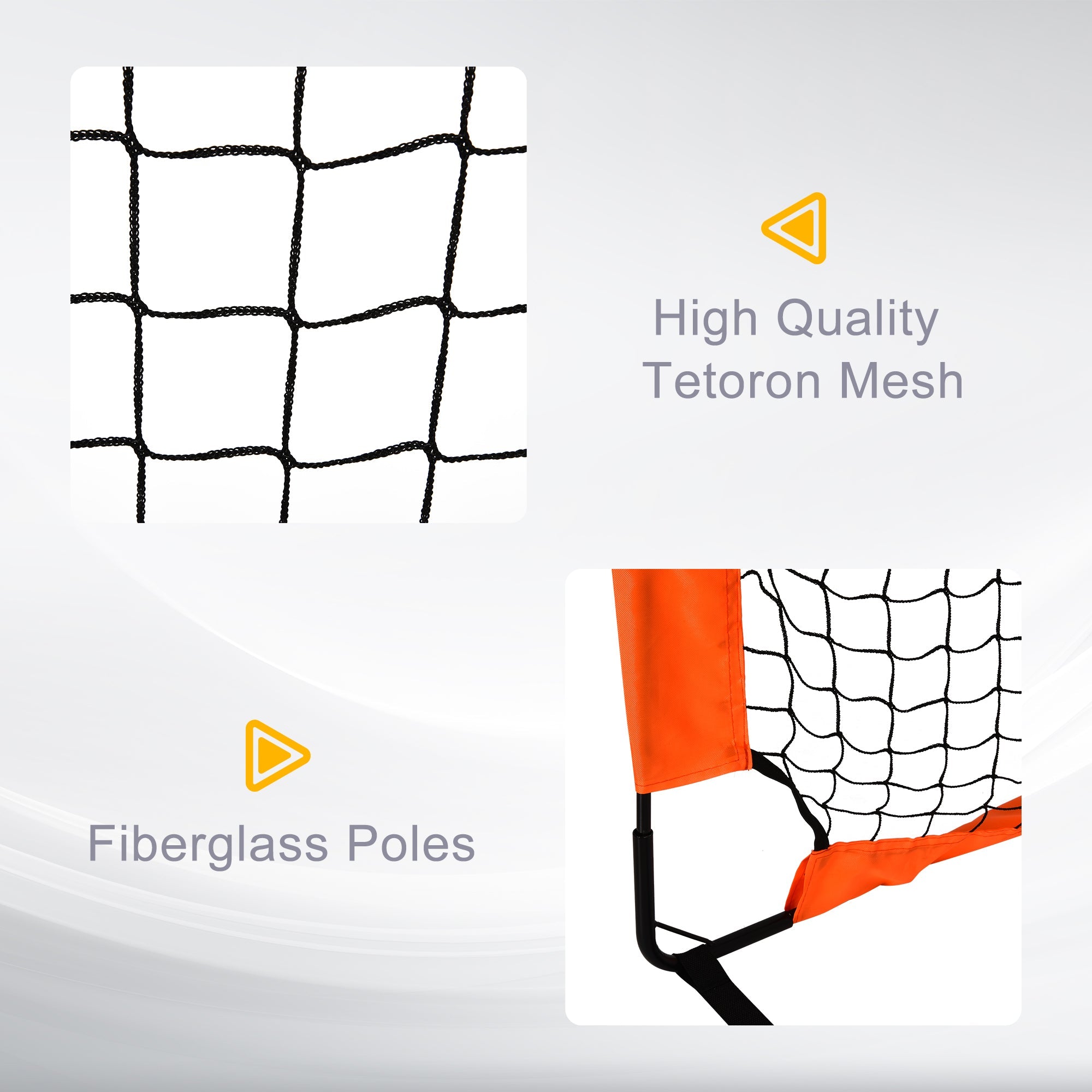 HOMCOM Outdoor Folding Football Goal, Tetoron Mesh, Orange, Ideal for Garden and Park Play | Aosom UK