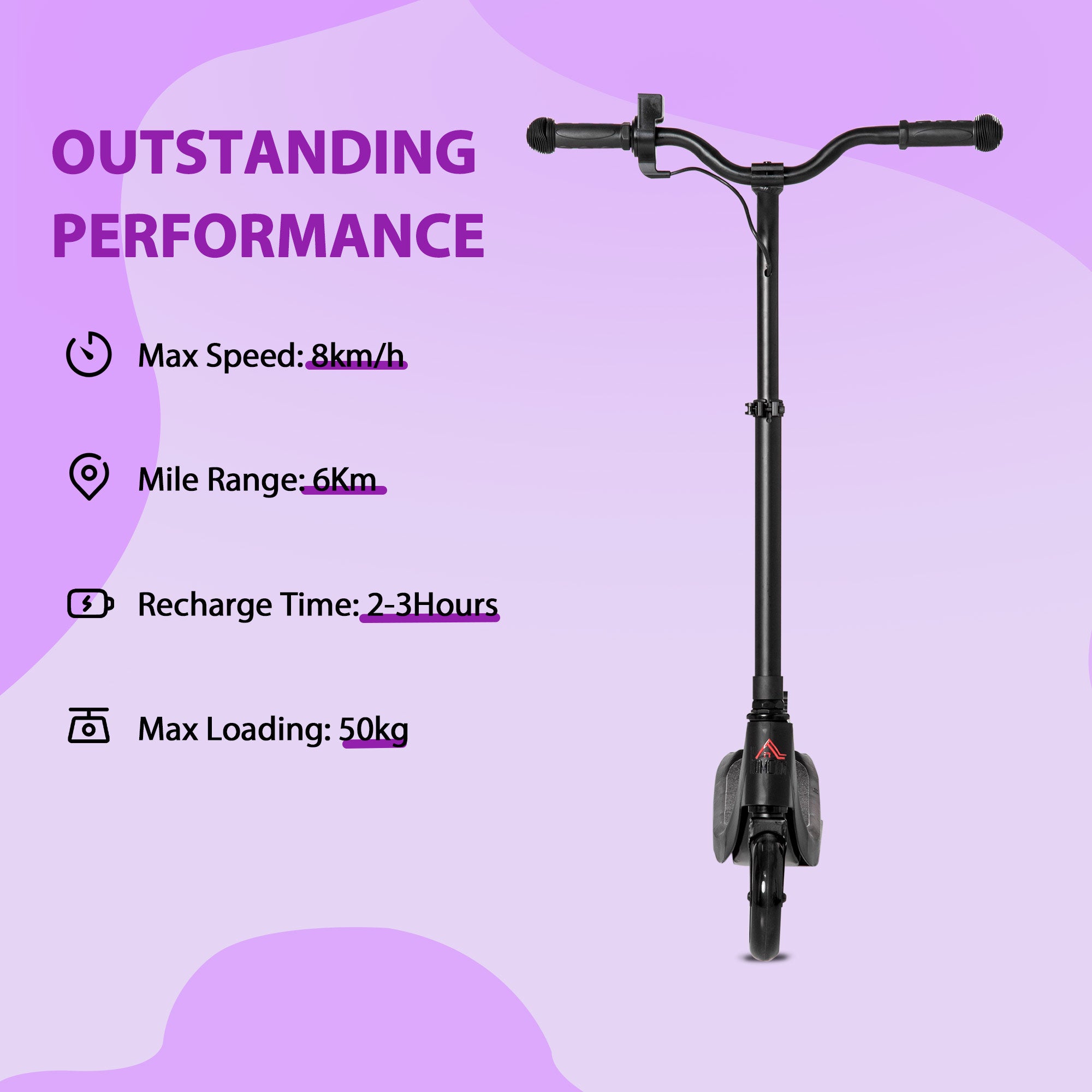 Kozy Kids Electric Scooter, Electric Scooters for Kids Ages 6+, 8 KM/H & 6 KM Lightweight E-Scooter, Adjustable Height, Rear Brake - Pink