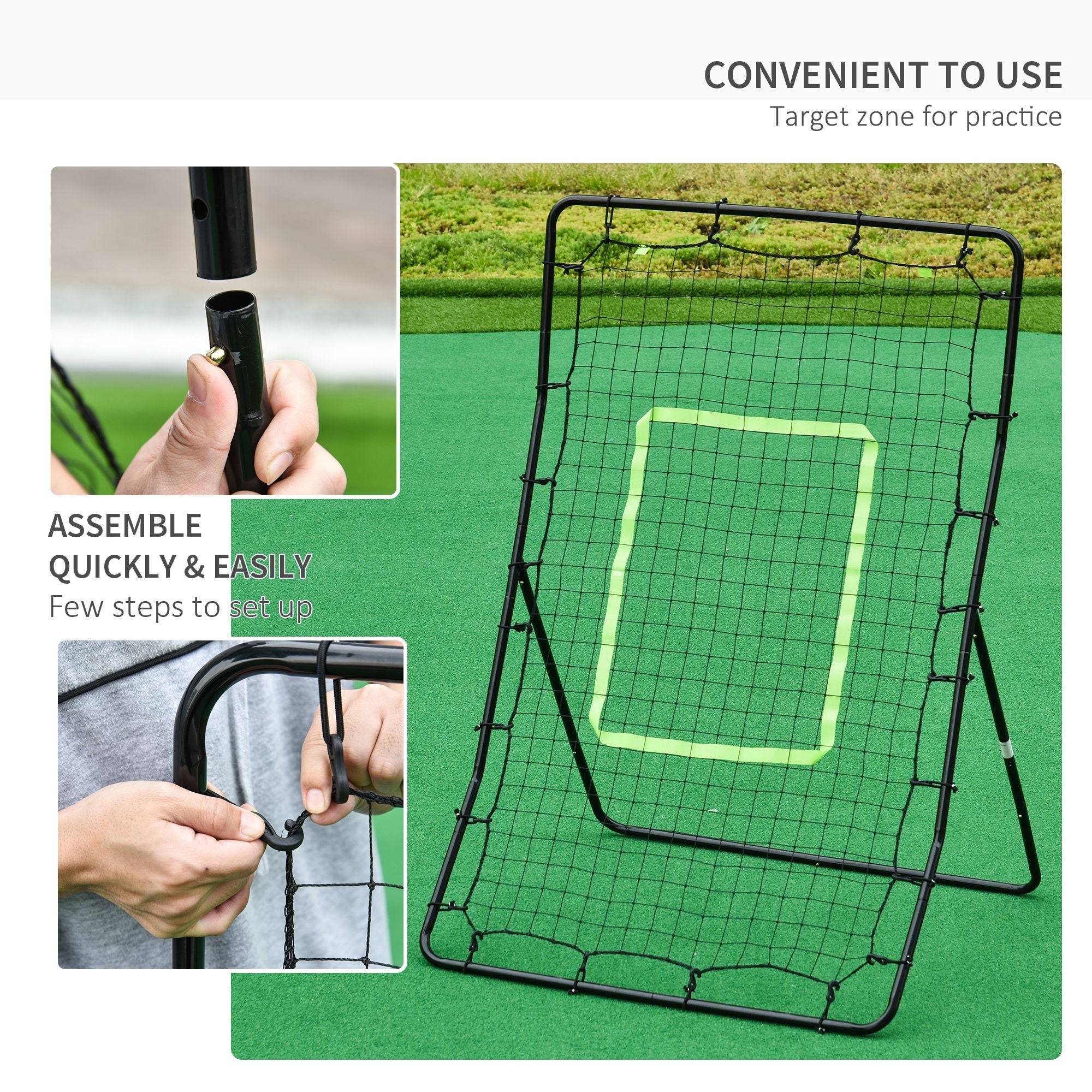 HOMCOM Rebounder Net Playback Soccer Football Game Spot Target Ball Rebounders Training Equipment Play Teaching | Aosom UK