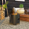 Smokeless Fire Pit, Portable Burning Firepit, Round Bonfire Stove with Poker for Garden, Camping