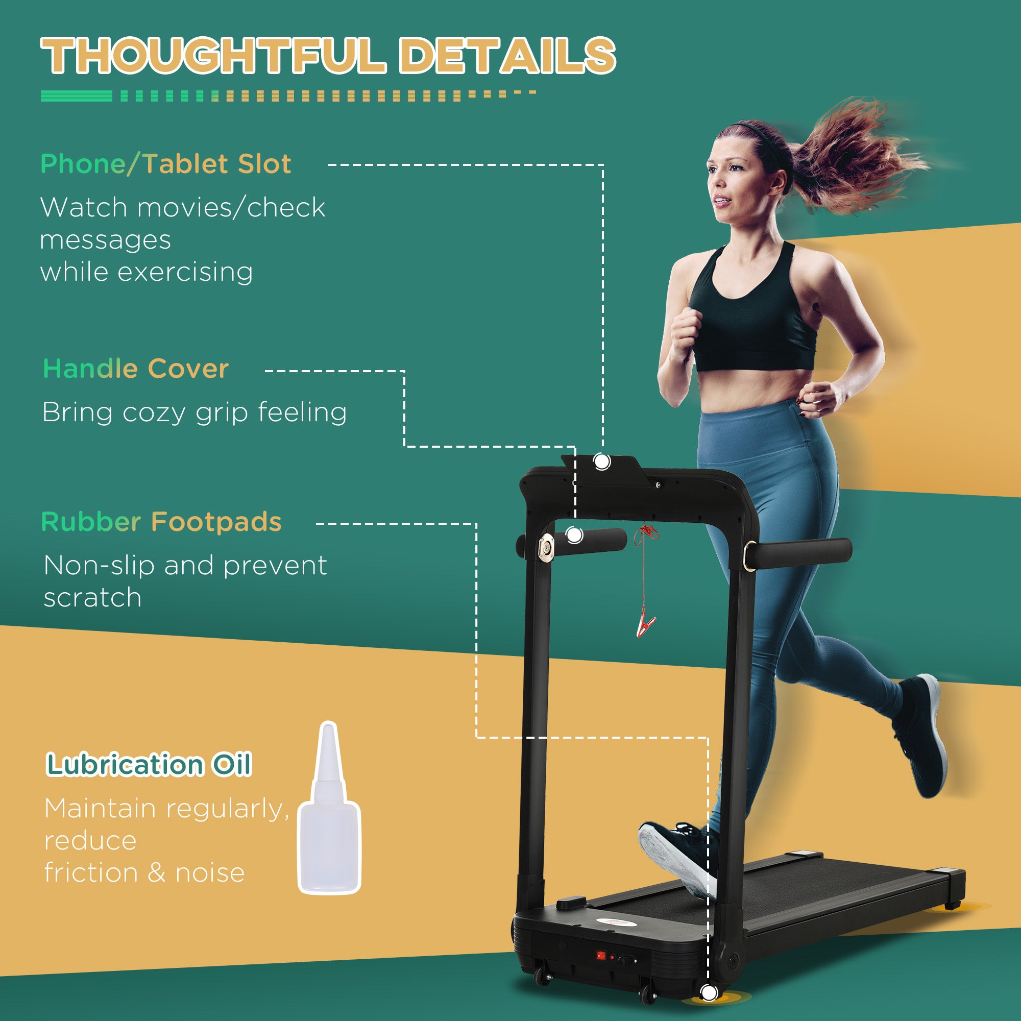 Kozy 600W Foldable Steel Motorised Treadmill Running Machine w/ LCD Monitor Black
