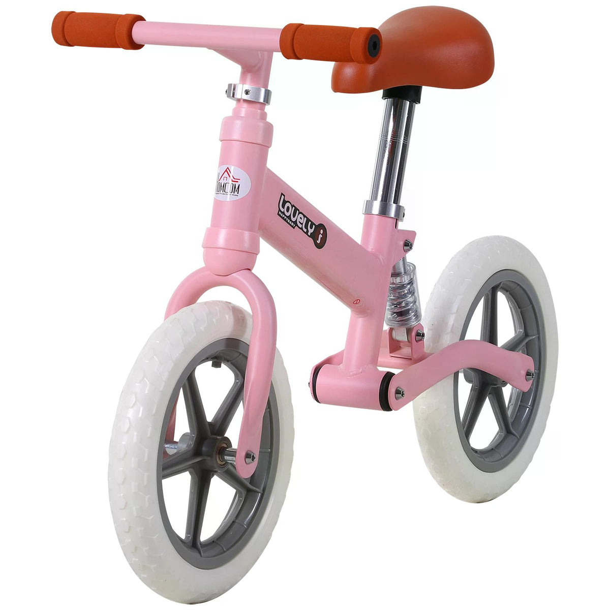 HOMCOM Balance Bike for Toddlers, No Pedal Training Bicycle for Walking Skills Development, Pink