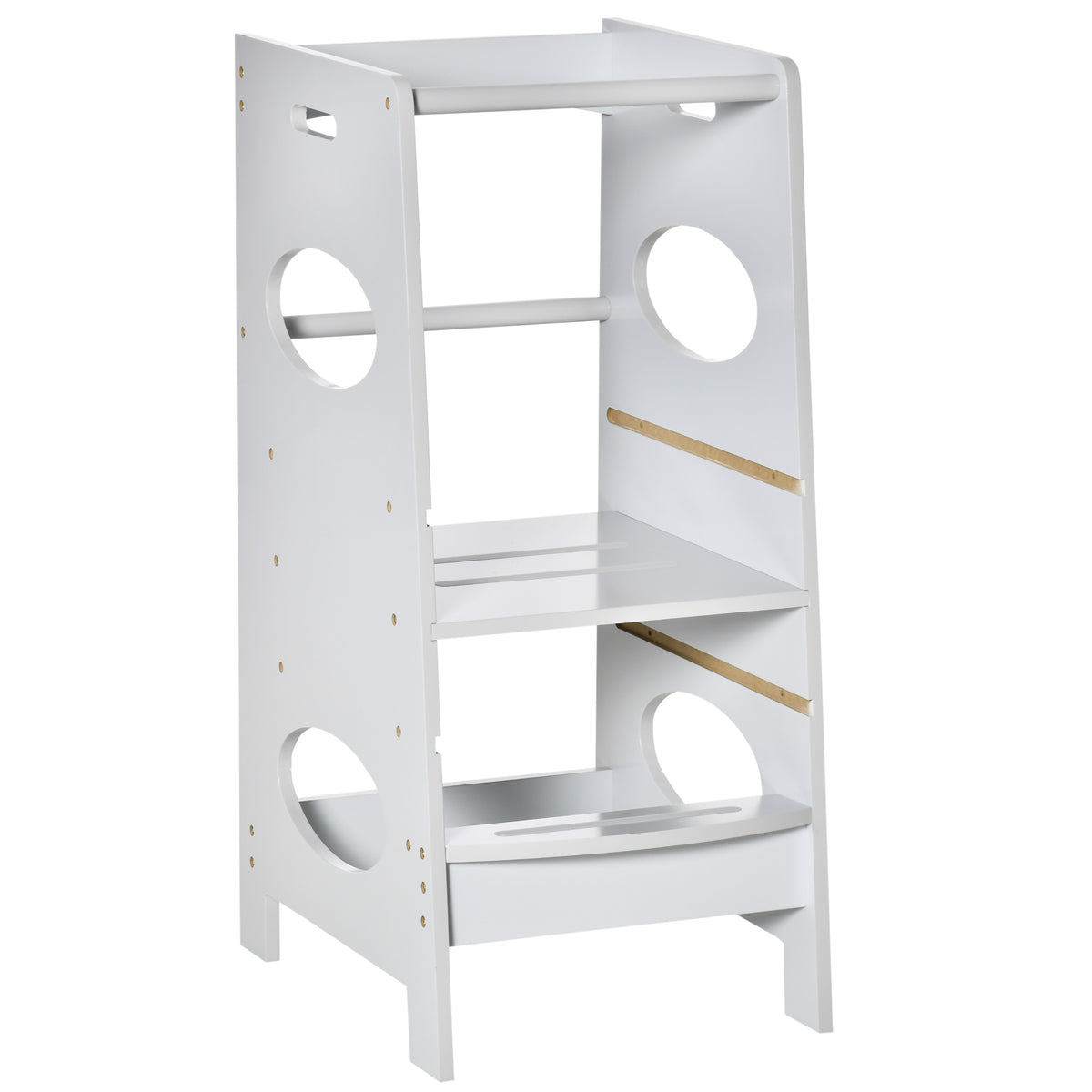 Kozy Kids Step Stool Toddler Kitchen Stool Tower with Adjustable Standing Platform, Grey