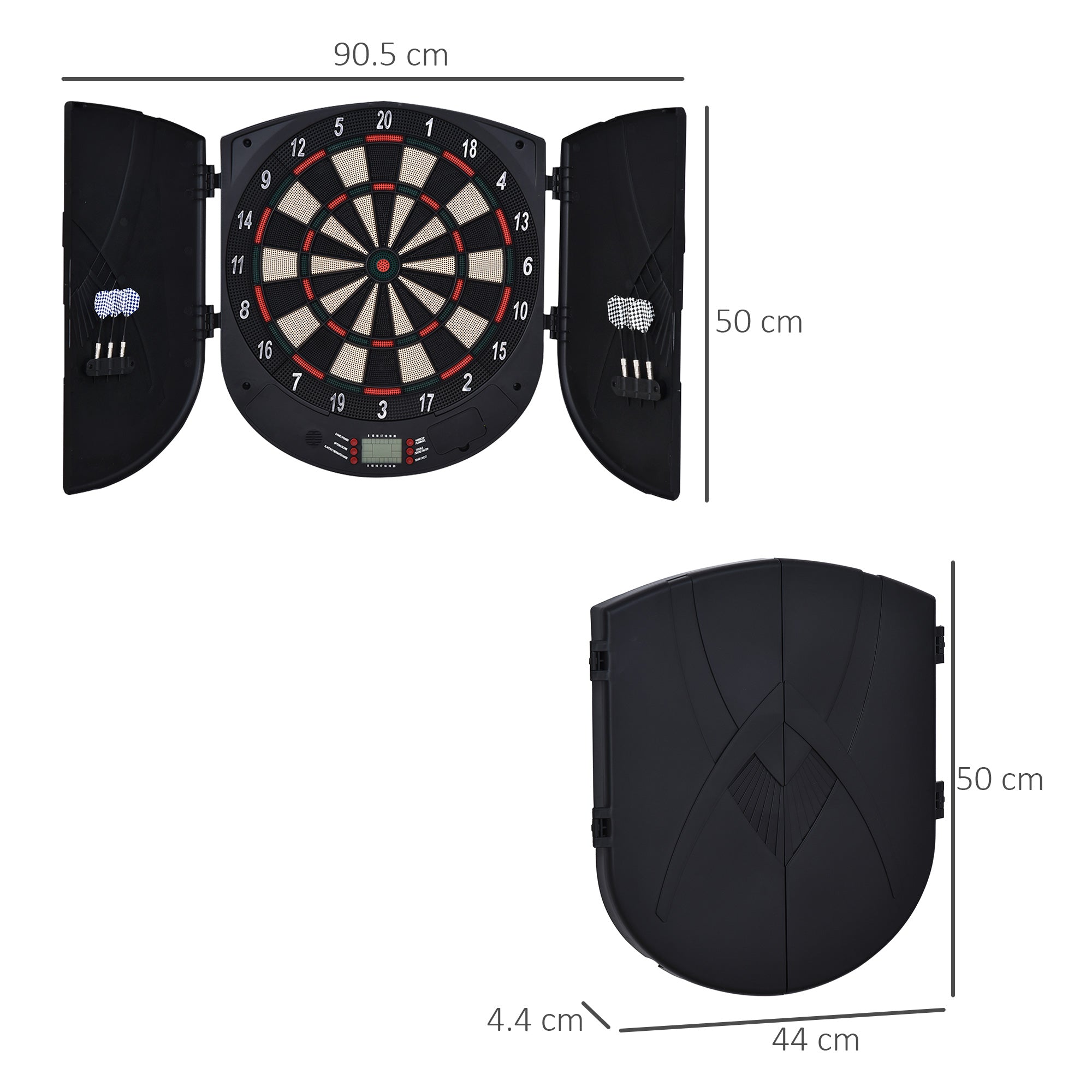 Kozy  Electronic Dartboard Set 26 Games and 185 Variations with 6 Darts and Cabinet to Stroage Multi-Game Option Ready-to-Play