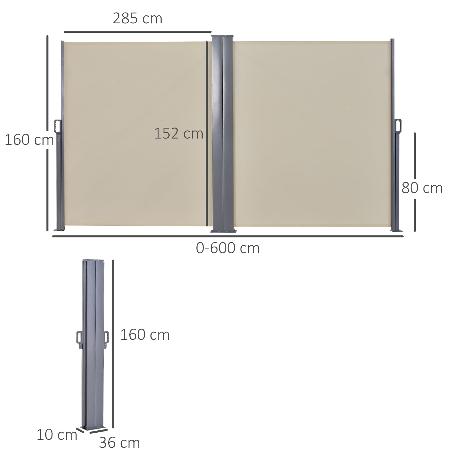 Outsunny 6 x 1.6 M Double Canopy Pull