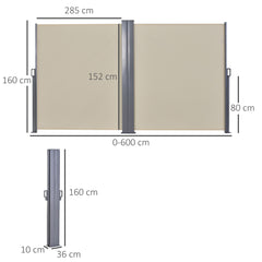 Outsunny 6 x 1.6 M Double Canopy Pull