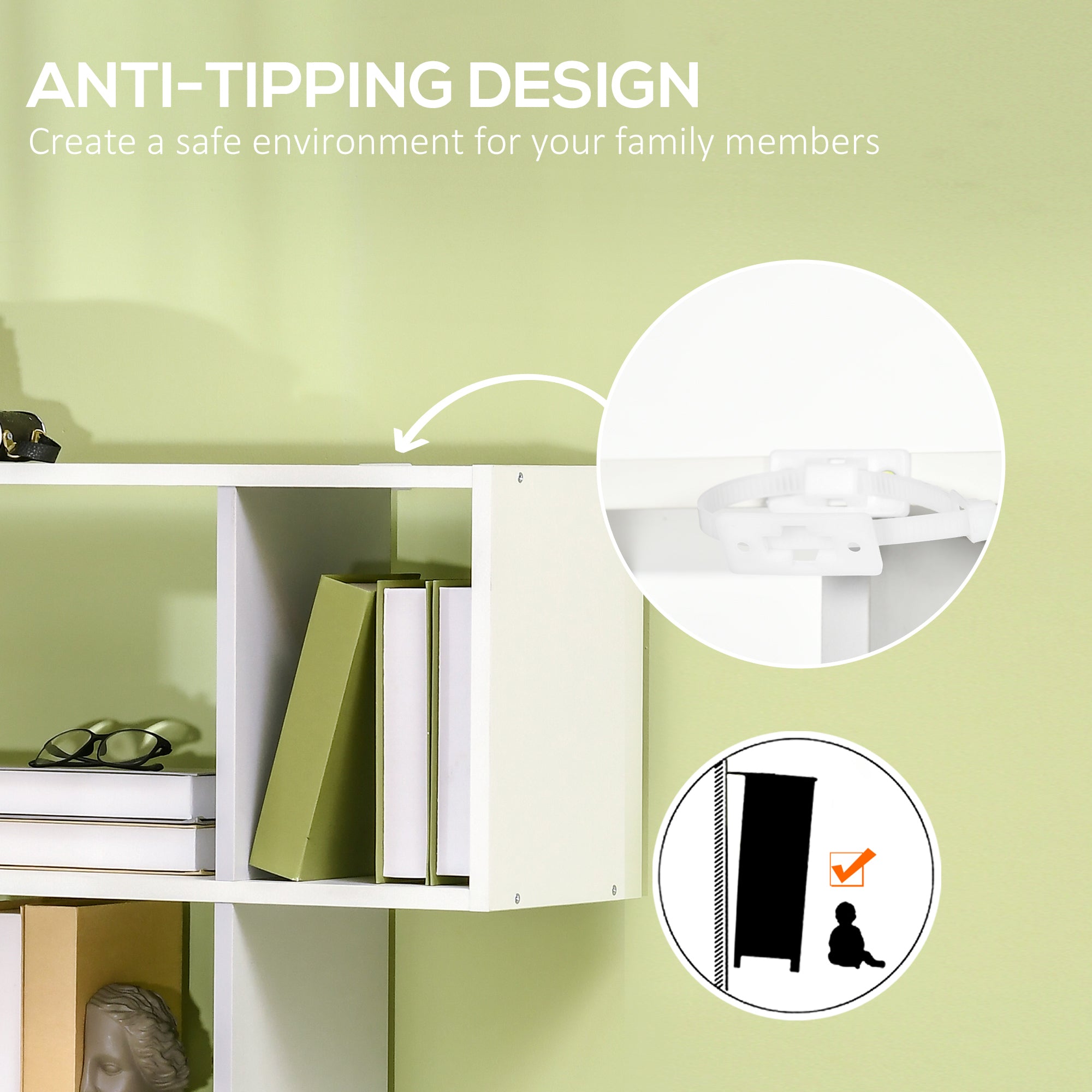 Kozy 5-Tier Bookshelf, Modern Bookcase with 13 Open Shelves, Freestanding Decorative Storage Shelving for Home Office and Study, White