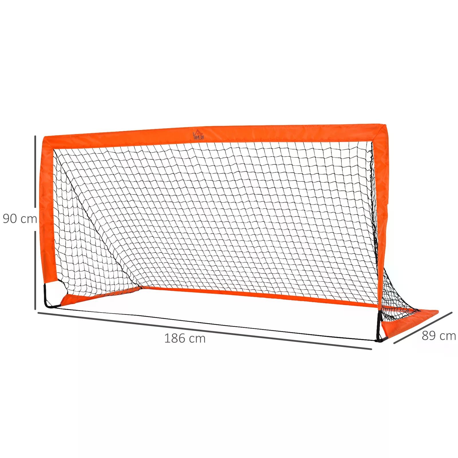 HOMCOM Outdoor Folding Football Goal, Tetoron Mesh, Orange, Ideal for Garden and Park Play