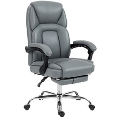 Kozy Faux Leather Reclining Office Chair, with Footrest - Grey