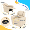 Kids Recliner Chair, with Adjustable Backrest, Footrest, Padded Headrest