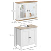 Bathroom Furniture Set, Mirror Cabinet Wall Mounted with Adjustable Shelf, Bathroom Sink Cabinet with Storage, and Grain