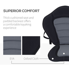 HOMCOM High Back Detachable Canoe/Kayak Seat, Comfortable Padding, Adjustable Straps, Black