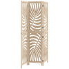 3 Panel Room Divider, Detachable Folding Privacy Screens with Palm Leaf Design for Home Office, Finish