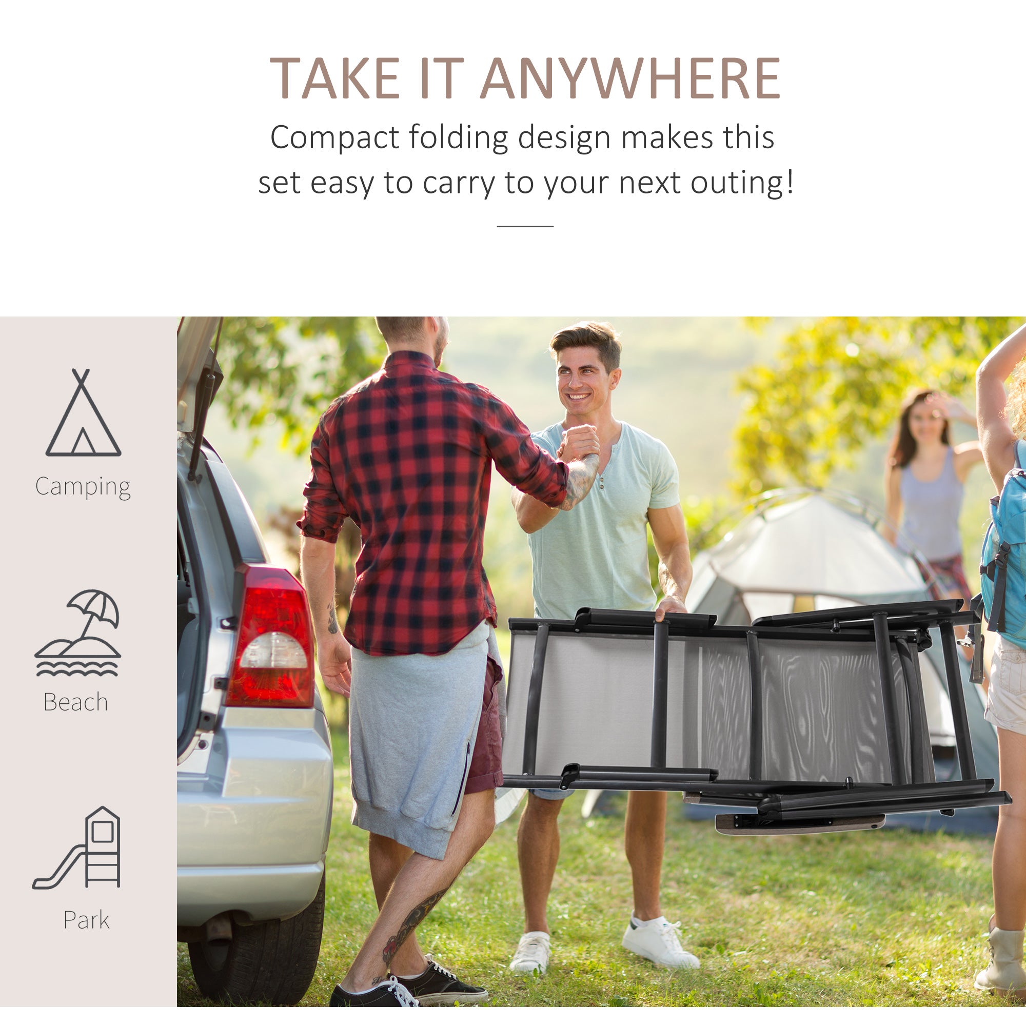 Kozy Outdoor Folding Sun Lounger, 5-Position Adjustable Chaise Lounge Chair with Aluminium Frame for Patio, Pool and Garden, Brown