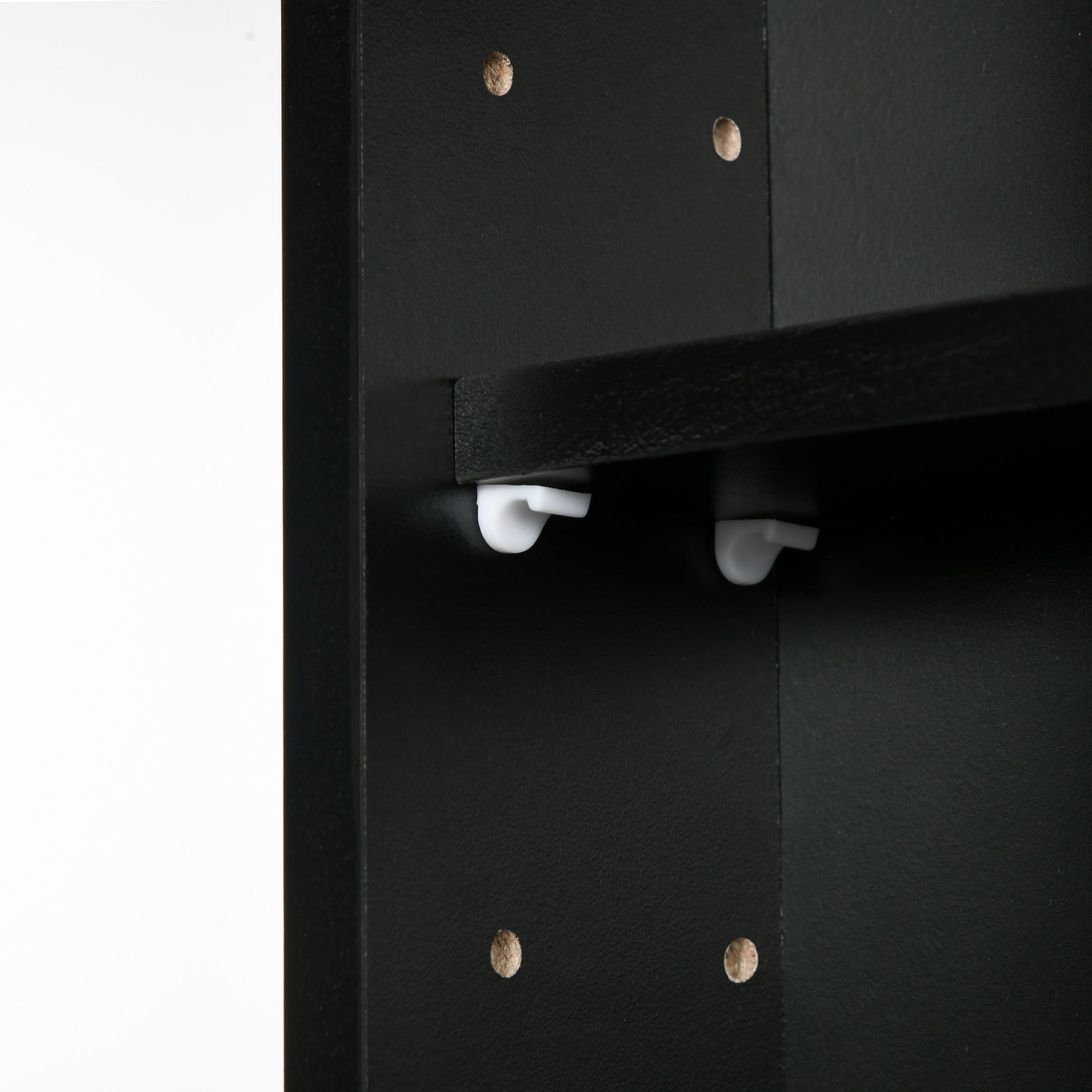 Kozy 5-Tier Wall Display Shelf Unit Cabinet w/ 4 Adjustable Shelves Glass Doors Home Office Ornaments 60x80cm Black