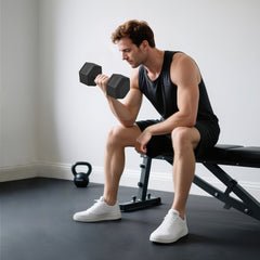 Kozy 20KG Single Rubber Hex Dumbbell Portable Hand Weights Dumbbell Home Gym