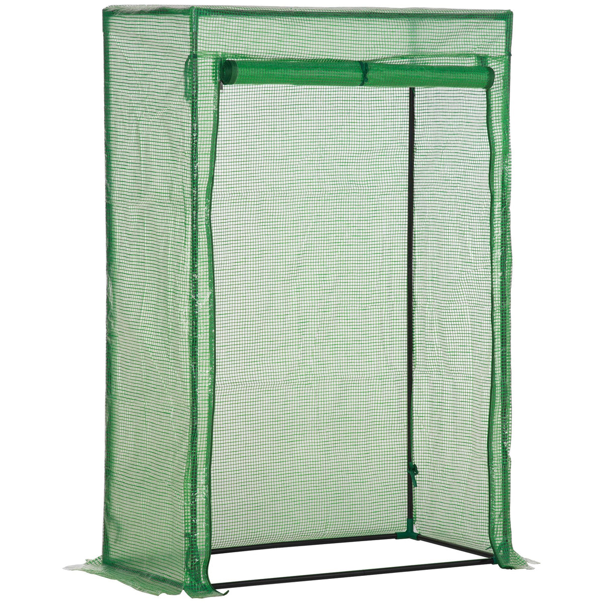 Outsunny 100 x 50 x 150cm Greenhouse Steel Frame PE Cover with Roll-up Door Outdoor for Backyard, Balcony, Garden, Green | Aosom UK