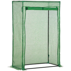 Outsunny 100 x 50 x 150cm Greenhouse Steel Frame PE Cover with Roll-up Door Outdoor for Backyard, Balcony, Garden, Green | Aosom UK