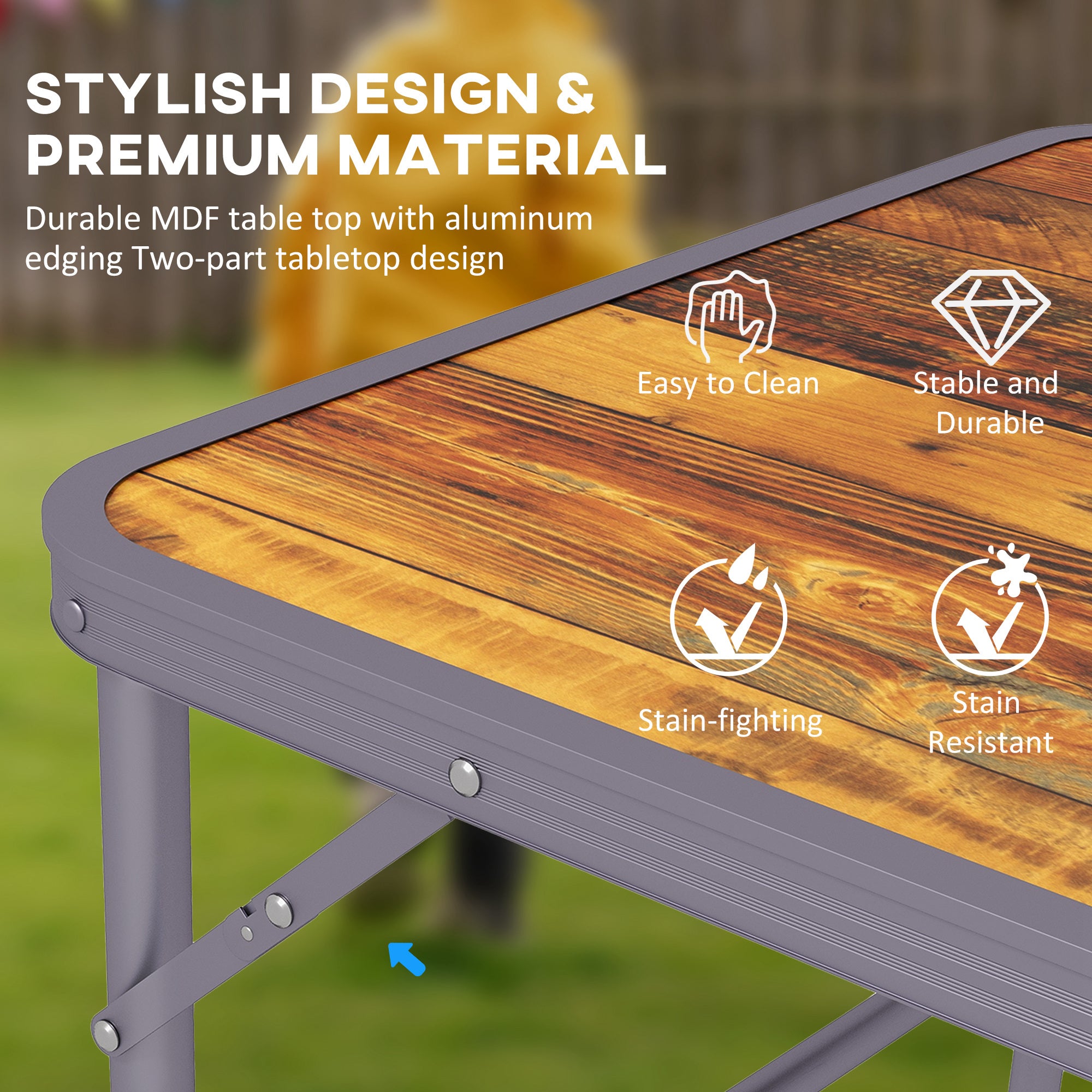 Kozy 3ft Folding Camping Table Height Adjustable Aluminium Outdoor Garden Party Picnic BBQ Trestle Table Field Kitchen