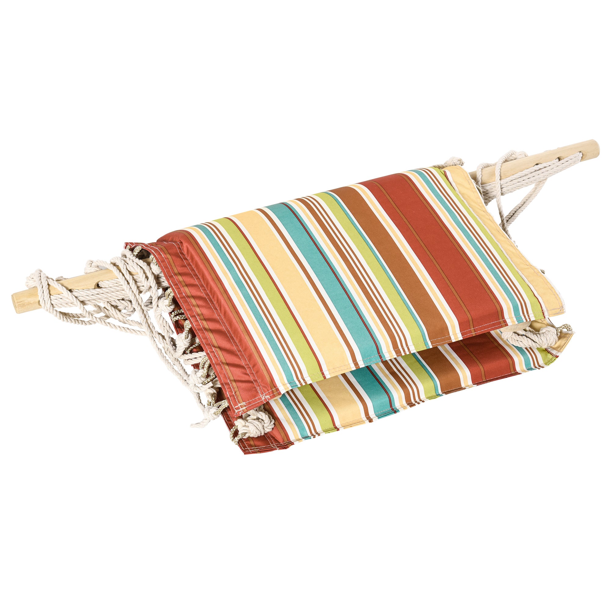 Kozy Hanging Hammock Chair Swing Chair Thick Rope Frame Safe Wide Seat Indoor Outdoor Home, Patio, Yard, Garde Spot Stylish Multi-Color Stripe