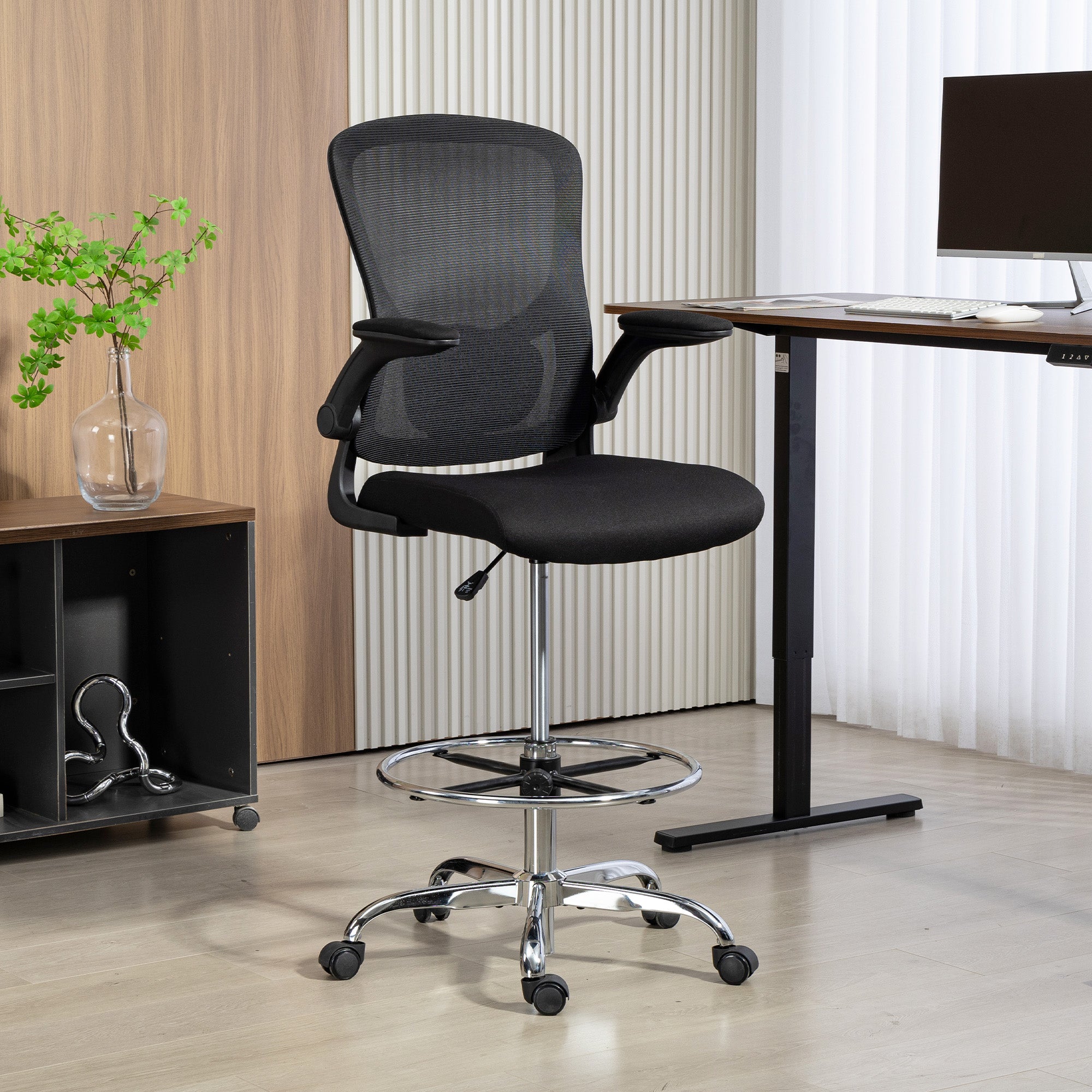 Kozy Draughtsman Chair, with Adjustable Lumbar - Charcoal Grey
