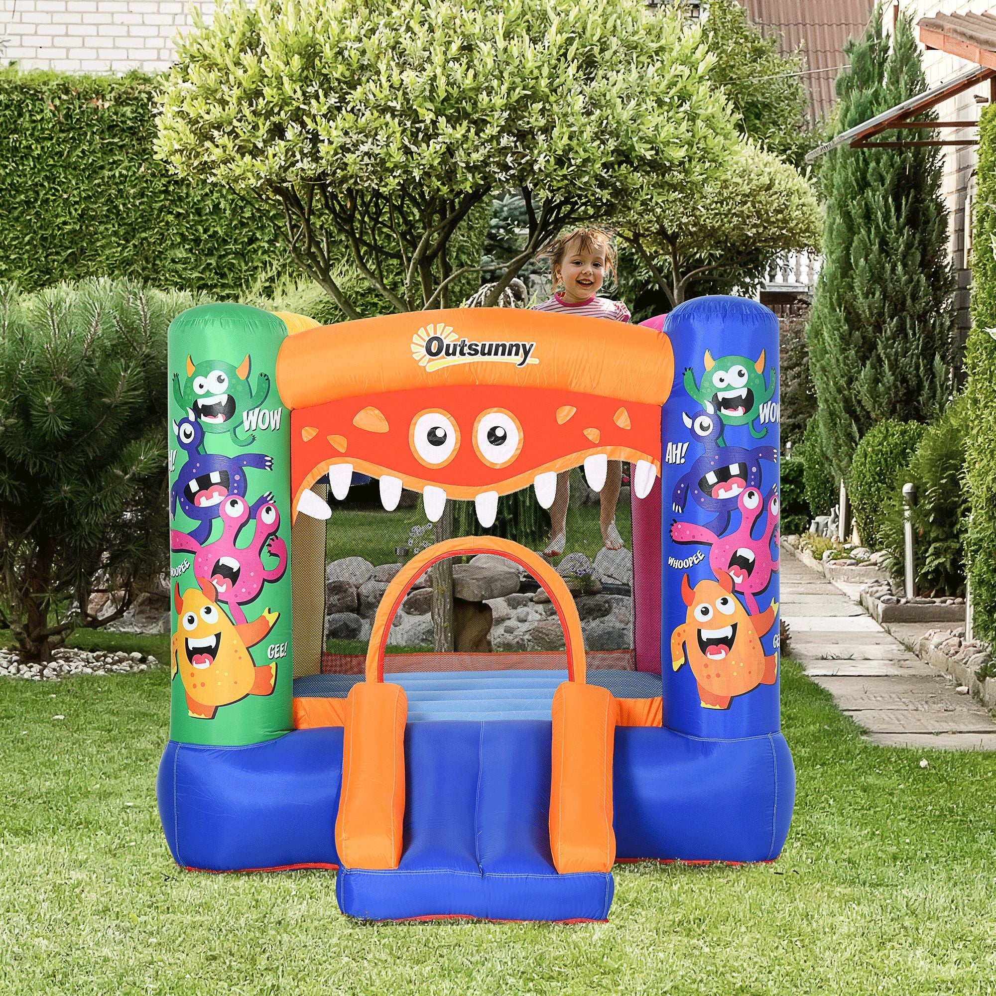 Kozy Bouncy Castle Inflatable Basket Trampoline Slide Monster Design 180 x 250 x 175 (CM)