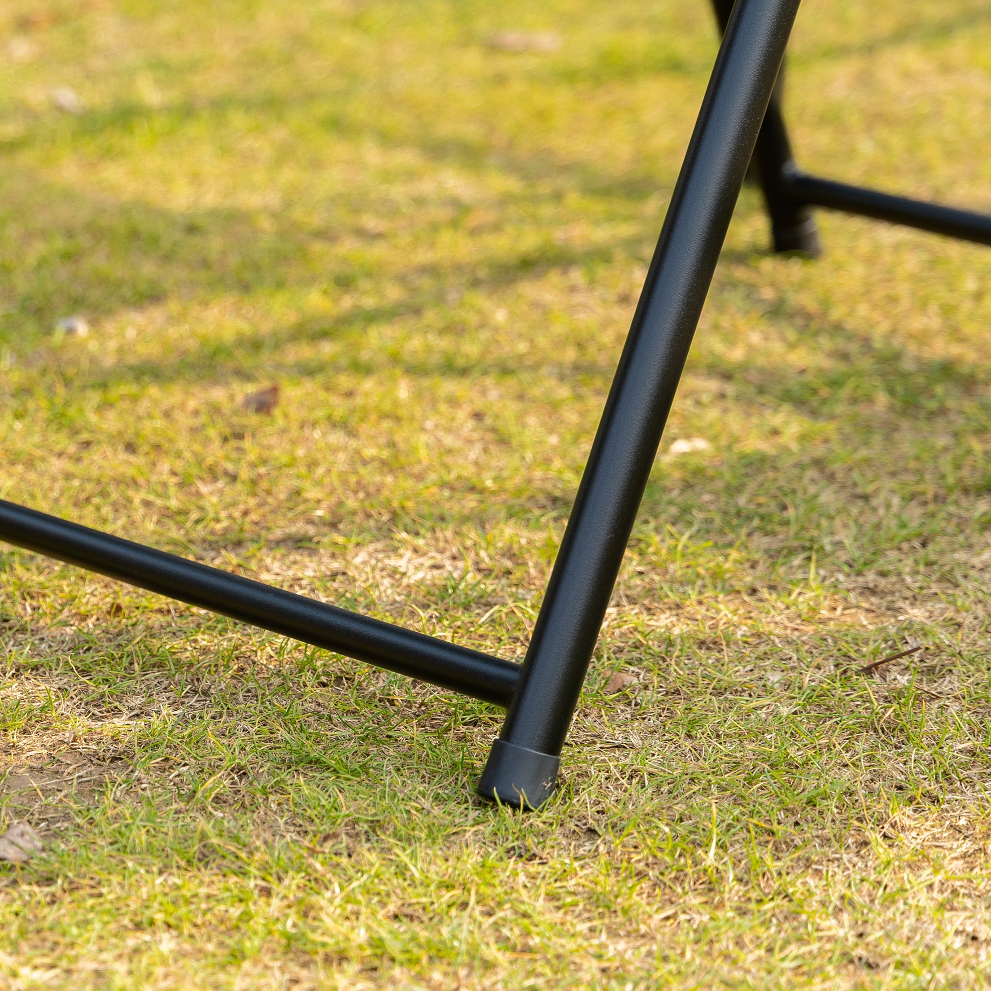 Kozy 5 Piece Garden Dining Set Outdoor Dining Furniture 4 Folding Chairs, Glass Top Table with Parasol Hole, Texteline Seats, Black