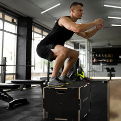 SPORTNOW 3-in-1 Wooden Plyo Box, Anti-Slip Plyometric Jump Platform, Step up Exercise Box w/ Handle Openings for Home Gym Workout Training | Aosom UK