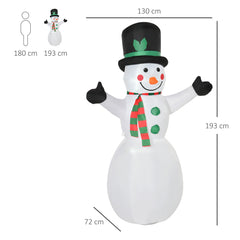 Kozy 6.5ft Inflatable Snowman LED Christmas Xmas Air Blown Holiday Decoration Outdoor Garden Decor