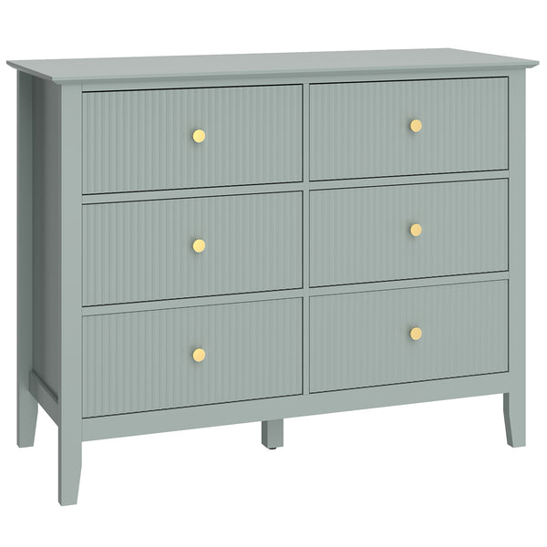 Fluted Dresser, Drawer Chest of Drawers for Bedroom, Living Room, Hallway, Closet