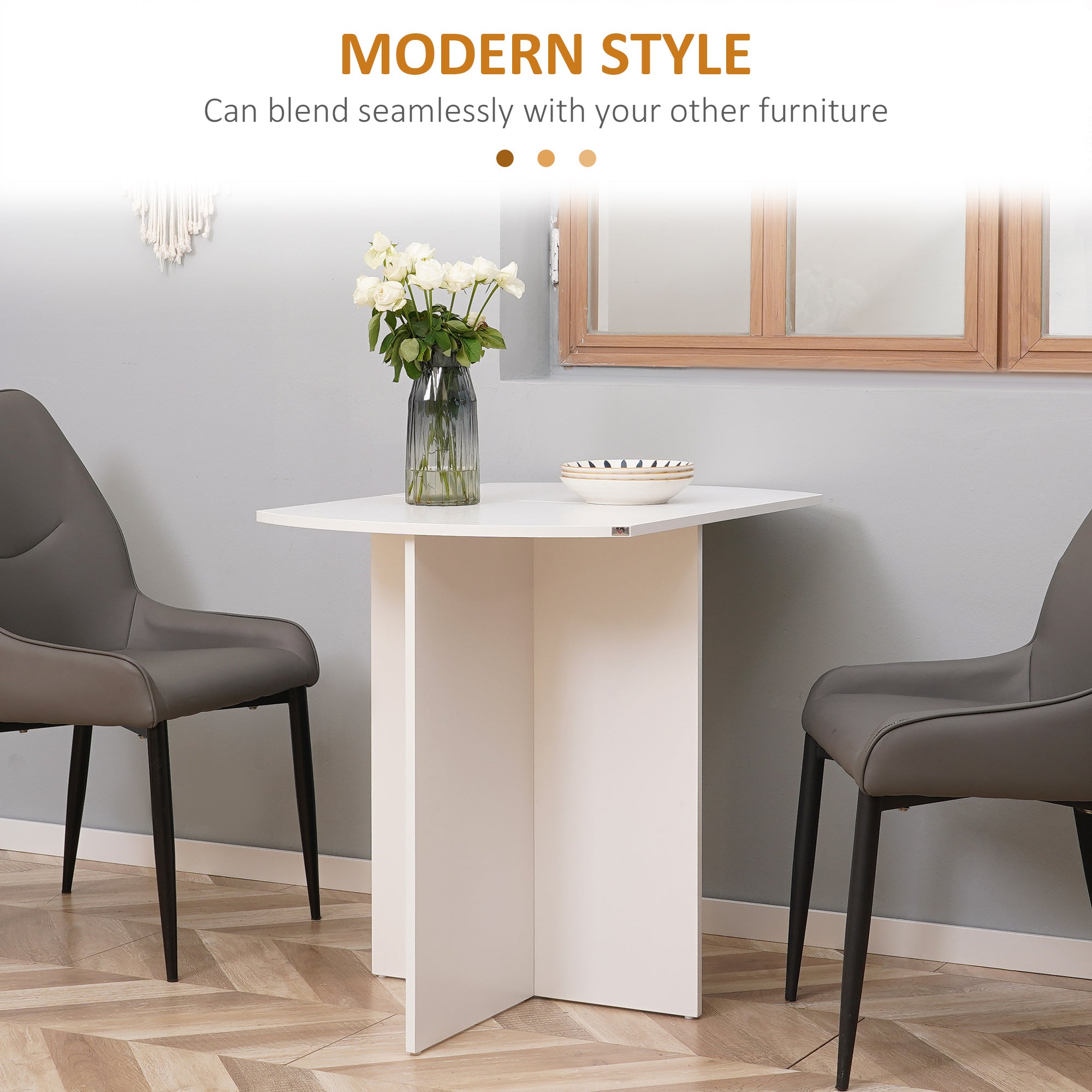 Kozy Four-Person Drop Leaf Dining Table - White