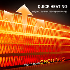 Kozy Ceramic Electric Heater, 1500W Fan Space Heater with 3 Modes, 24H Timer, Flame Effect, Oscillation for Bedroom, White