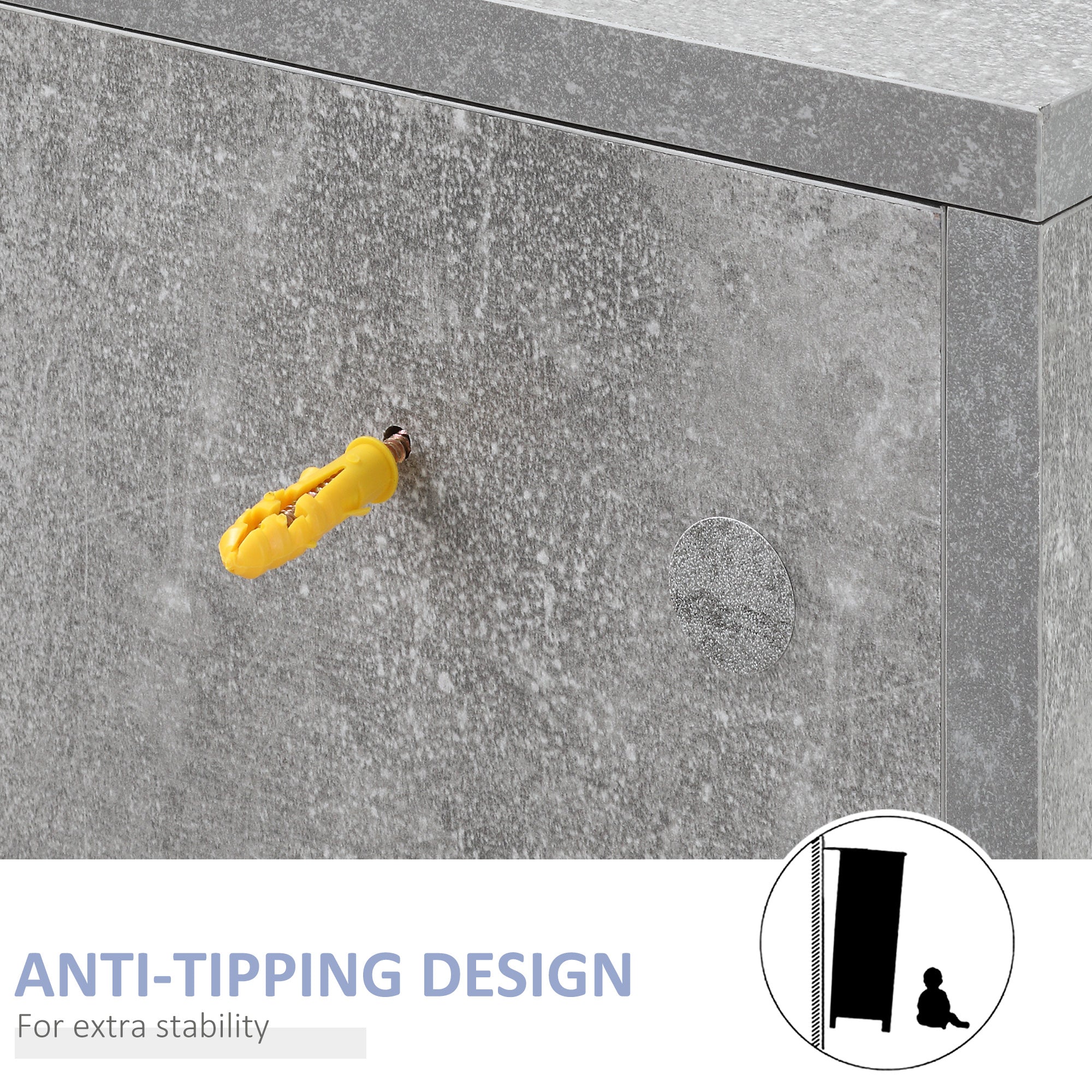 Kozy Under Sink Cabinet, Bathroom Vanity Unit, Storage Cupboard with Adjustable Shelves, White and Grey