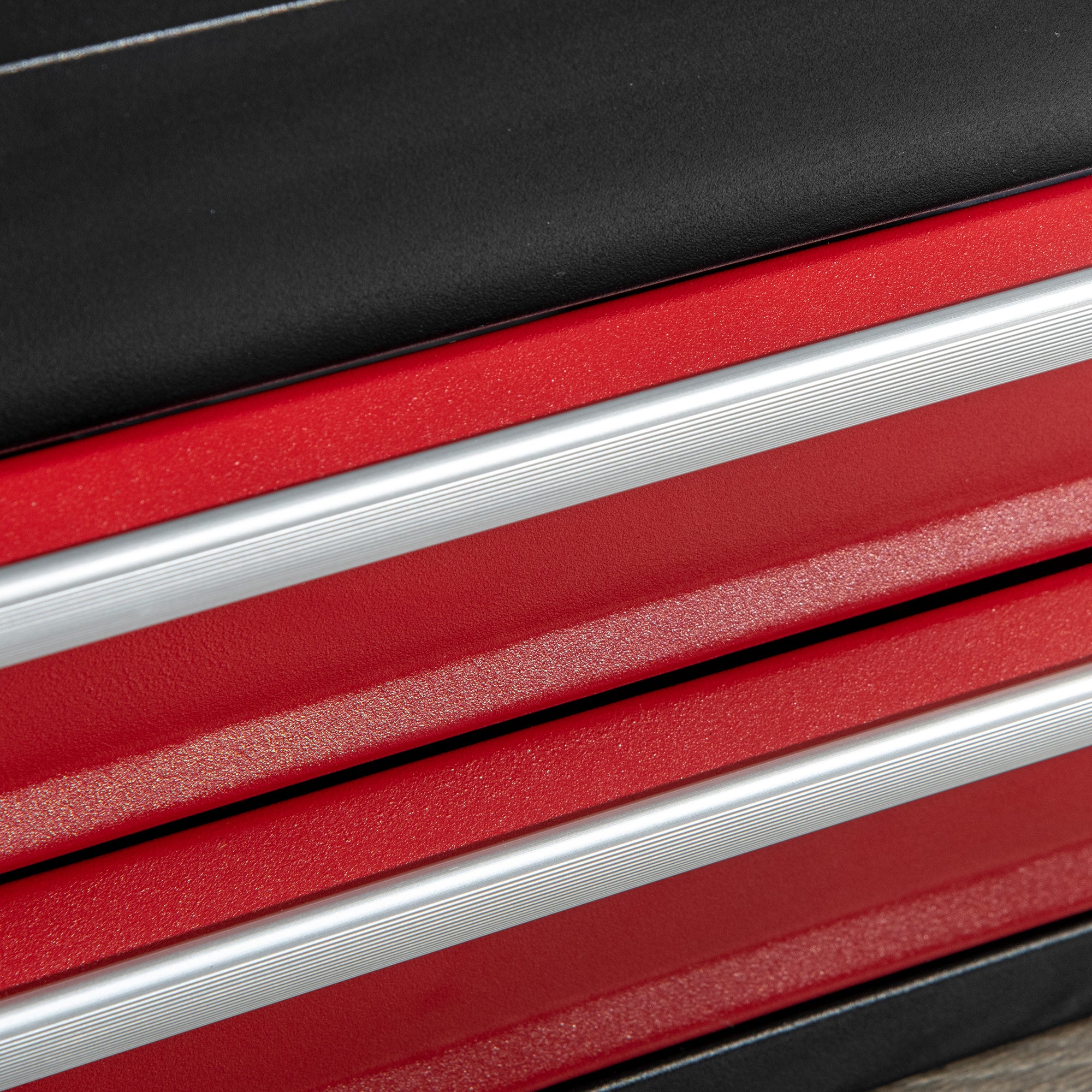 Kozy 2 Drawer Tool Chest, Lockable Metal Tool Box with Ball Bearing Runners, Portable Toolbox, 460mm x 240mm x 220mm, Black