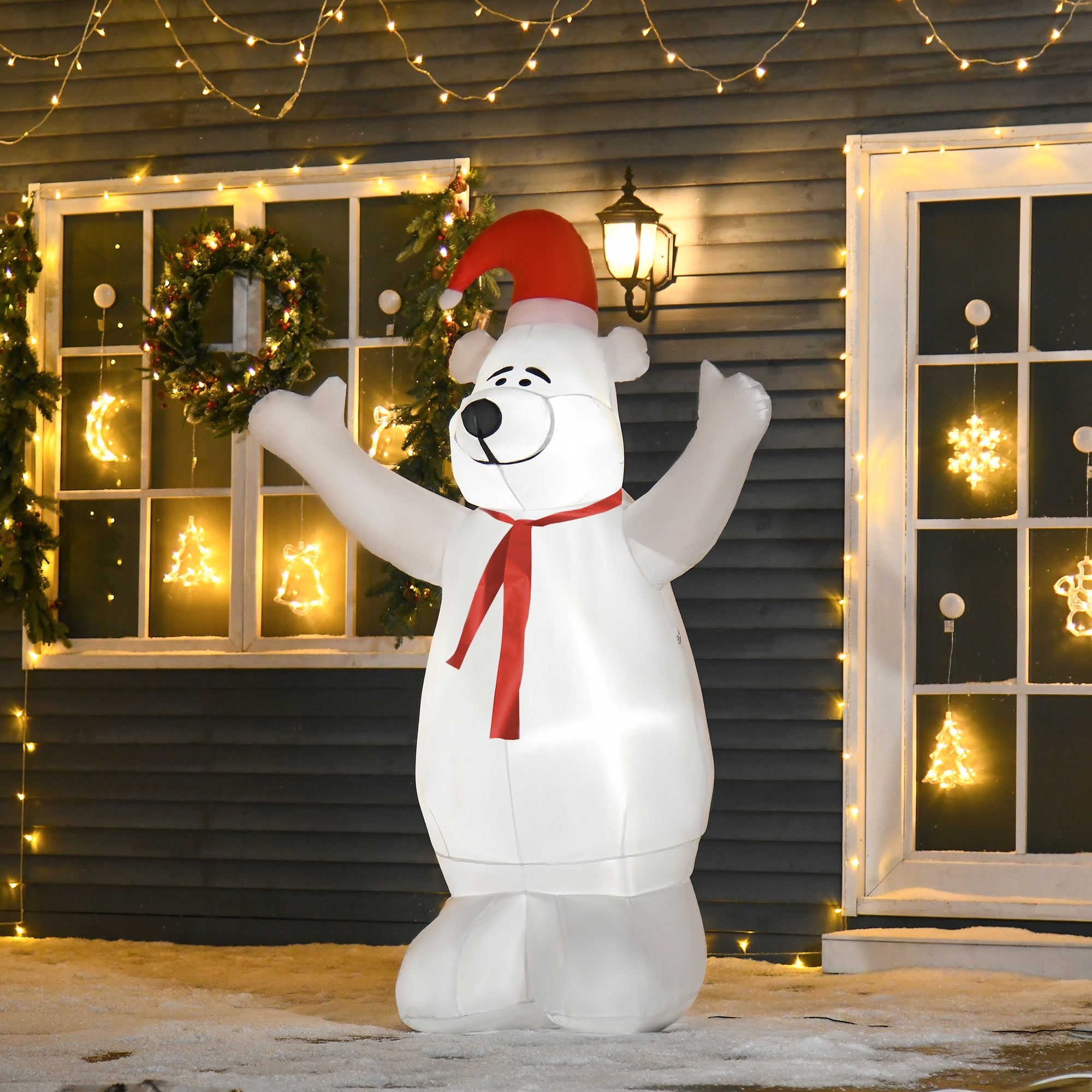 Kozy - 6ft Tall Outdoor Inflatable Bear Airblown Projection Holiday Christmas Lawn Décor