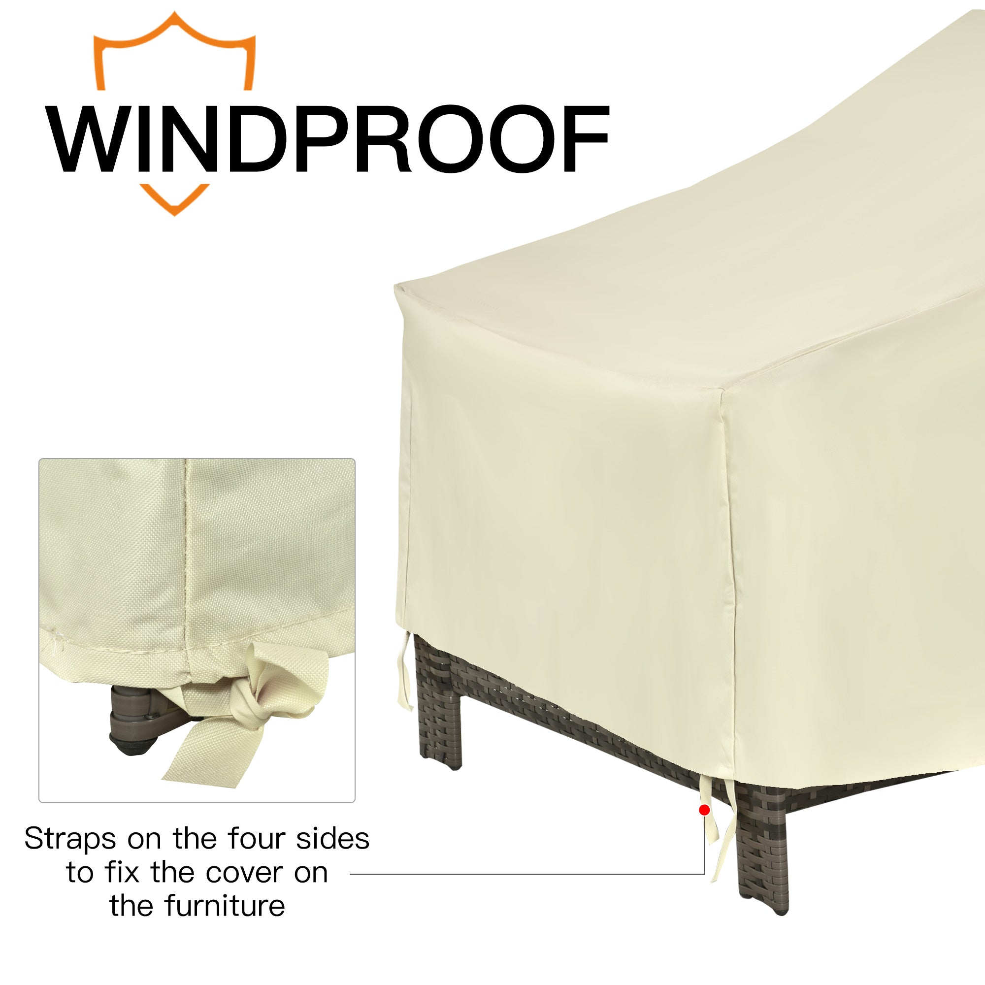 Outsunny Furniture Cover for Single Chair, Waterproof Outdoor Patio Protector, 600D Oxford Cloth, 68x87x44