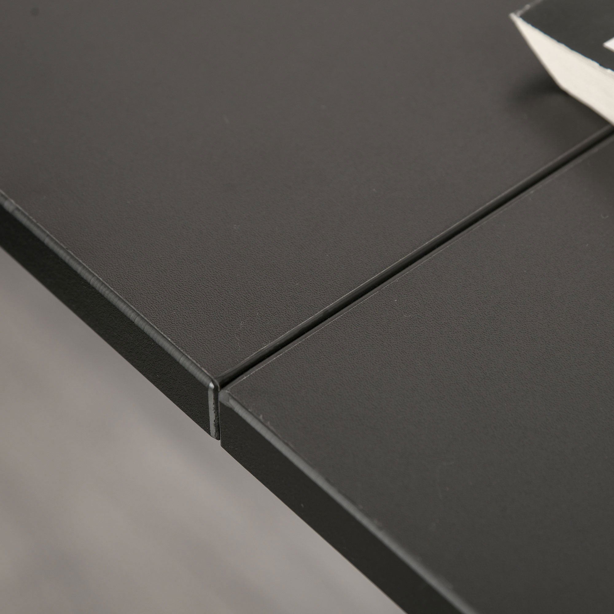 Kozy L-Shaped Computer Desk Table with Storage Drawer, Home Office Desk Corner Industrial Style Workstation for A4 Files 143.5 x 143.5 x 76cm, Black