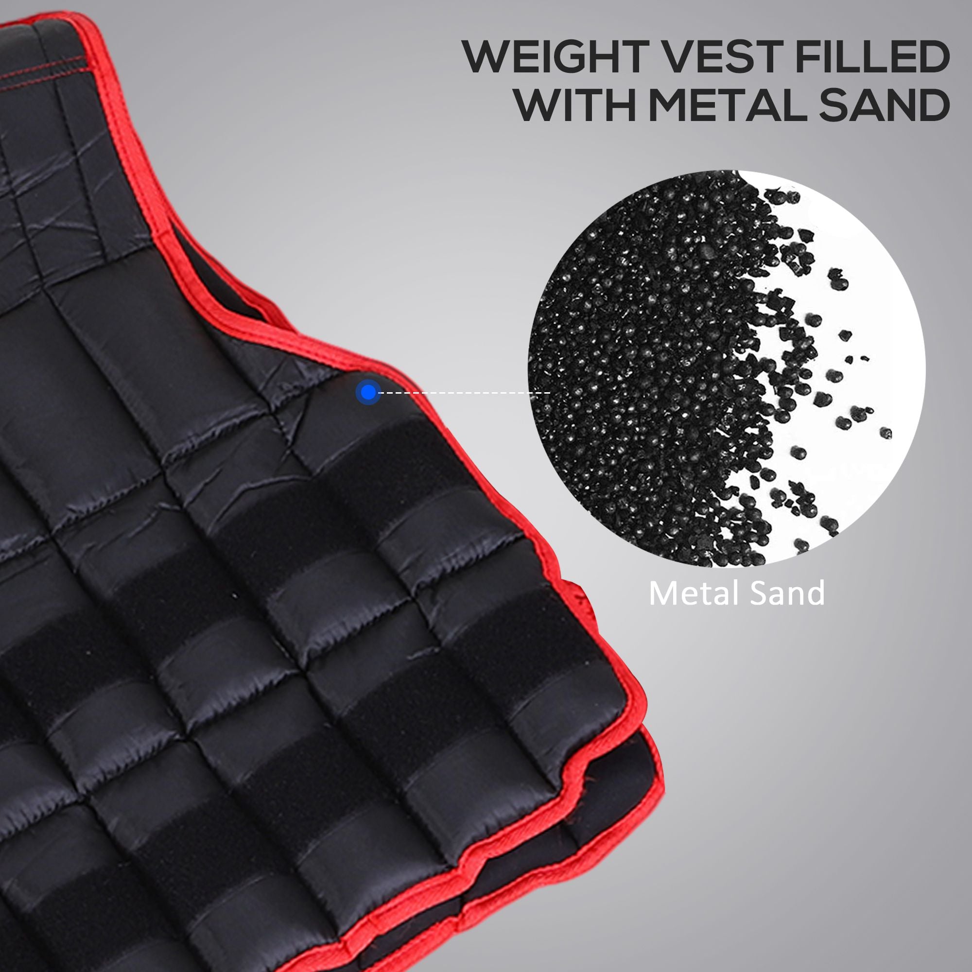 HOMCOM 20kg Metal Sand Weight Adjustable Unisex Trainer Vest Black/Red