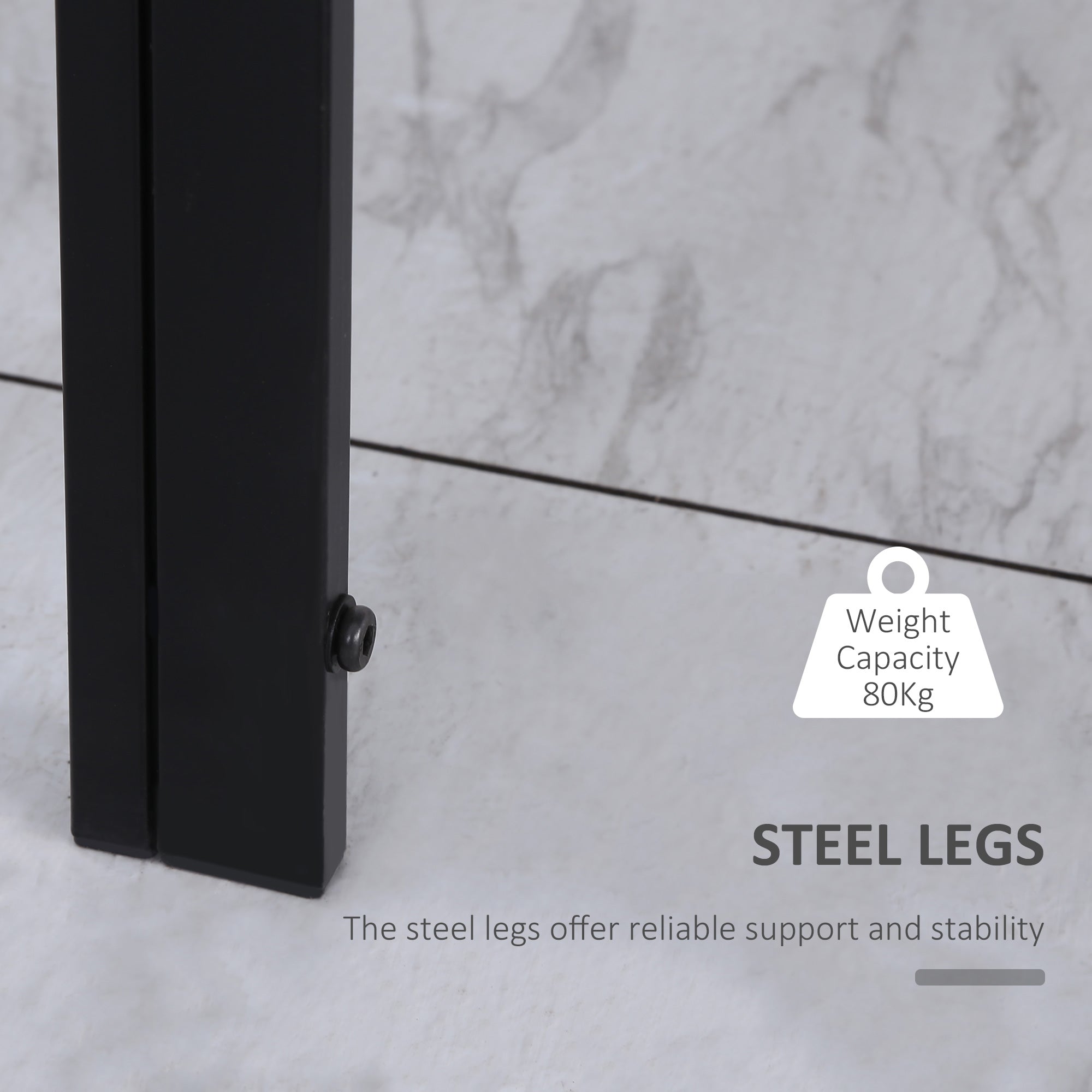 Kozy Modern Rectangular Dining Table for 4 People Glass Kitchen Table with Tempered Glass Top and Metal Legs for Dining Room, Living Room (Chairs Not Included)