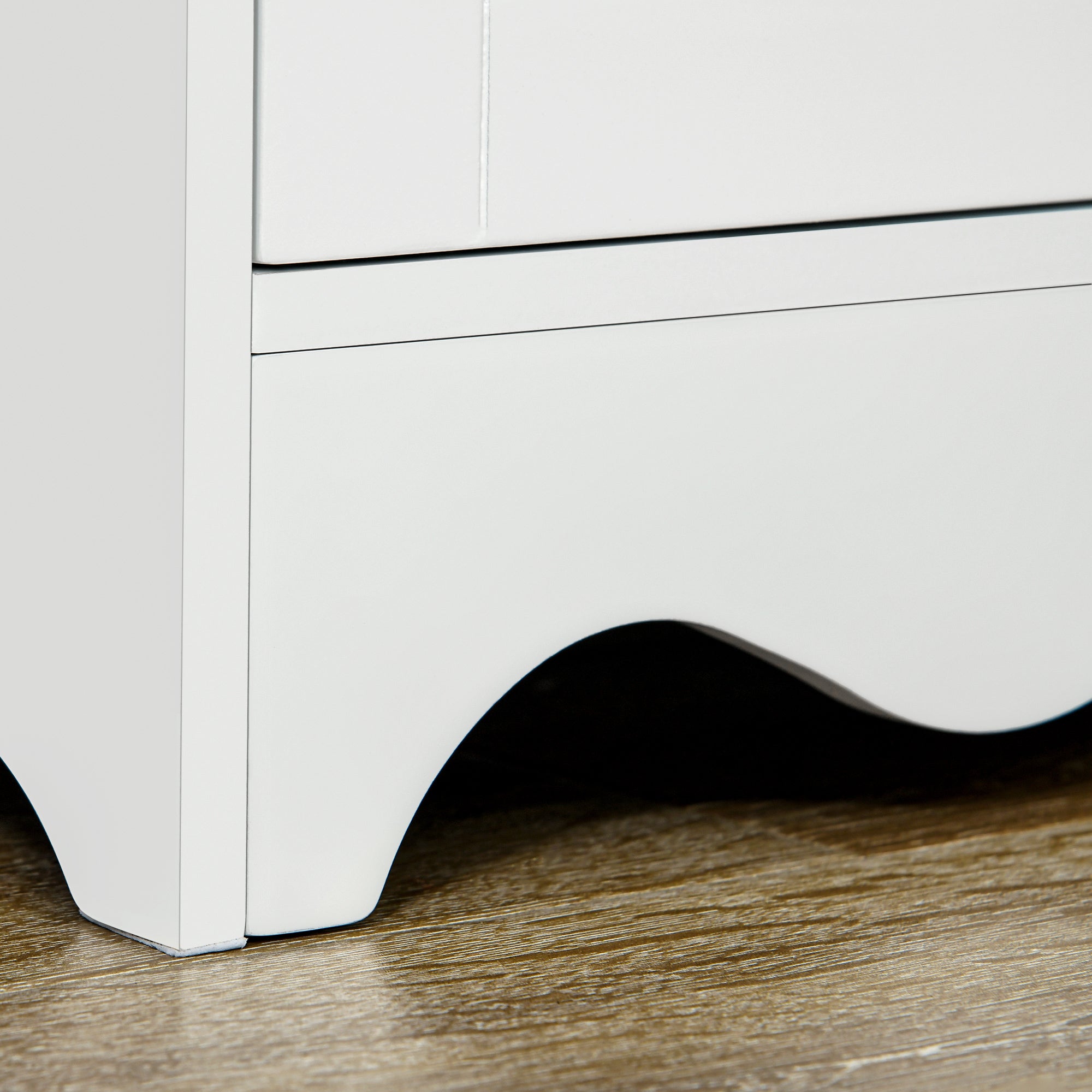 Kozy Freestanding 4-Door Kitchen Cupboard, Storage Cabinet Organizer with 4 Shelves, White