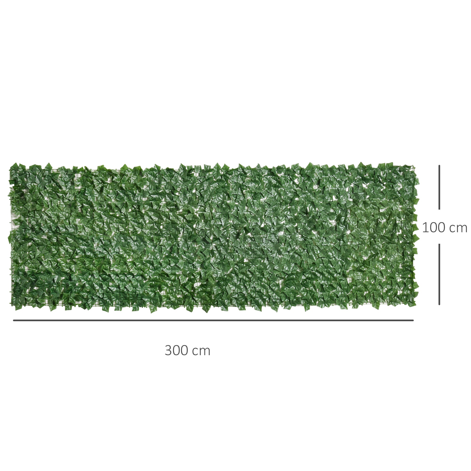 Outsunny Artificial Hedge Screen, Leaf Design for Garden Outdoor Indoor Decor, 3M x 1M, Dark Green