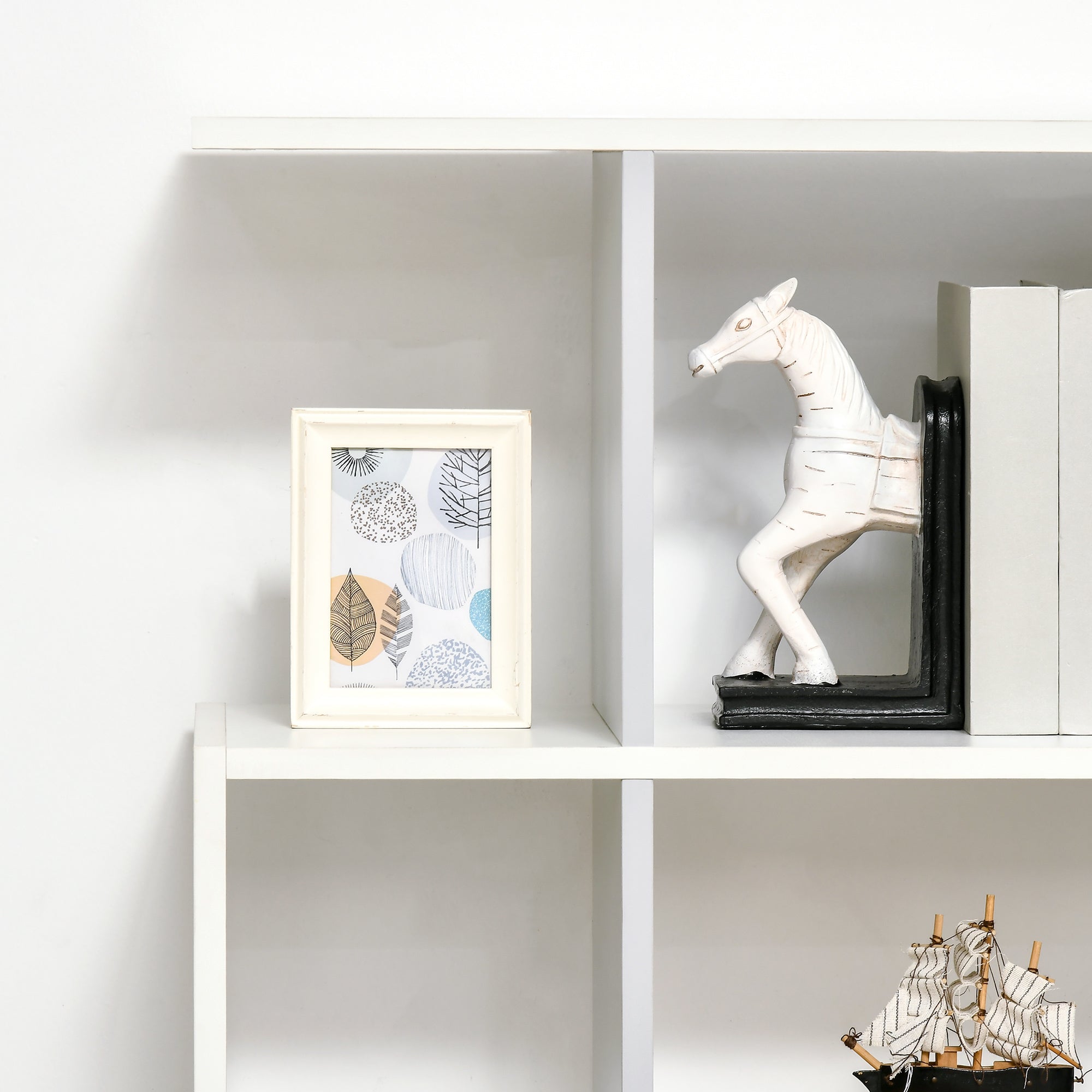 Kozy 5-Tier Bookshelf, Modern Bookcase with 13 Open Shelves, Freestanding Decorative Storage Shelving for Home Office and Study, White