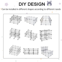 Pawhut 3 Level DIY Pet Playpen Metal Small Animal Cage Guinea Pig Rabbit Ferret Chinchillas Cage 4 Doors Bottom Trays Black