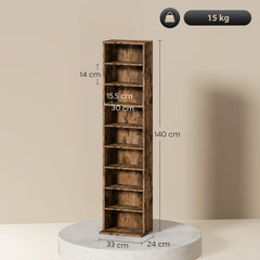 Kozy 260 Narrow CD Storage Unit - Rustic Brown