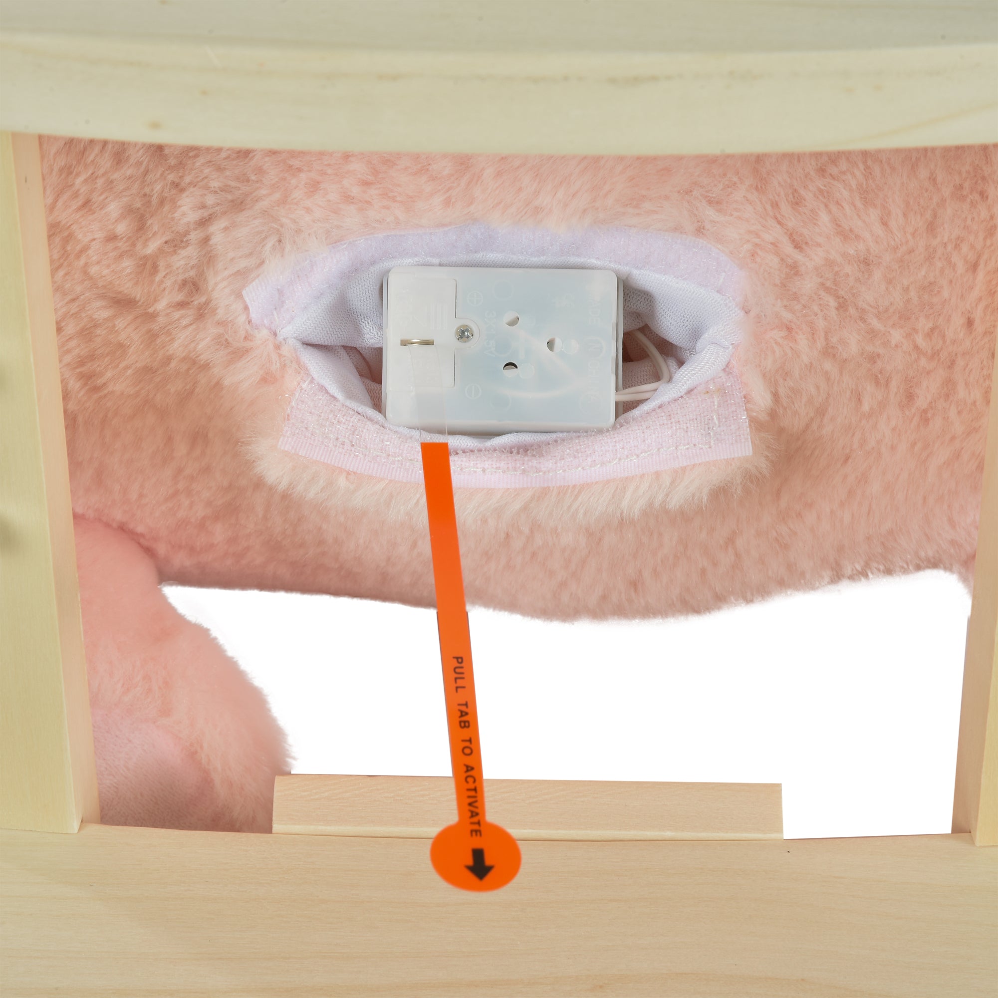 Kozy Kids Rocking Rabbit, Plush Rocking Horse Ride-On w/ Sound, Wood Base, Seatbelt, for Ages 18-36 Months, Pink